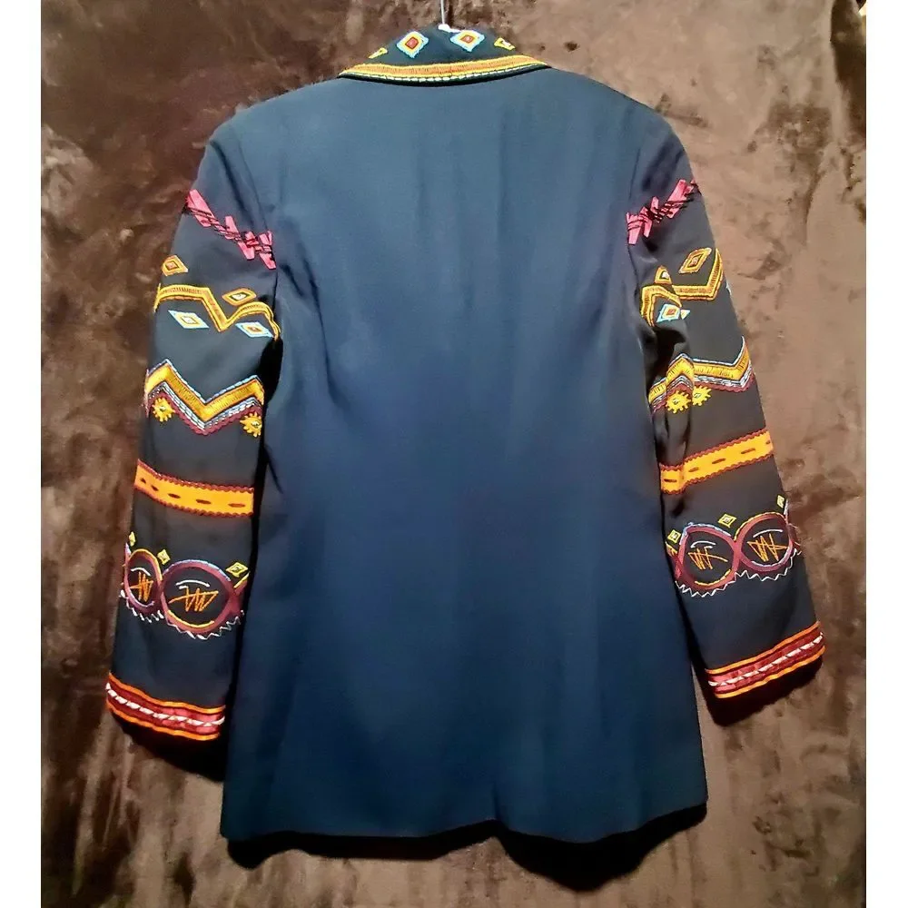 Vintage Iceberg Made In Italy Blazer Jacket Black Small 42 - Picture 7 of 7